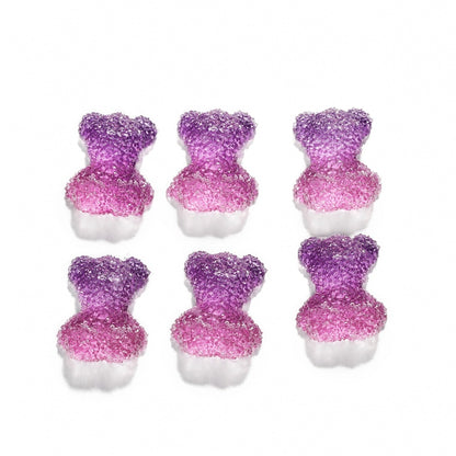 Frosted Cartoon Bear Pendants, 5pcs