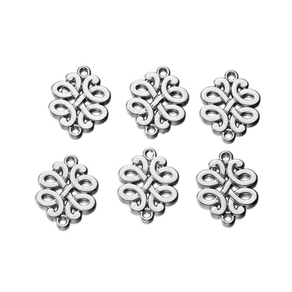 5pcs Alloy Double Hole Bow Knot, Star Pendants