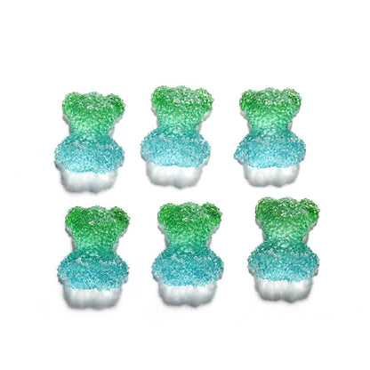 Frosted Cartoon Bear Pendants, 5pcs