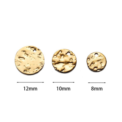 Stainless Steel Round Wrinkle Charms Pendant, 20-50pcs