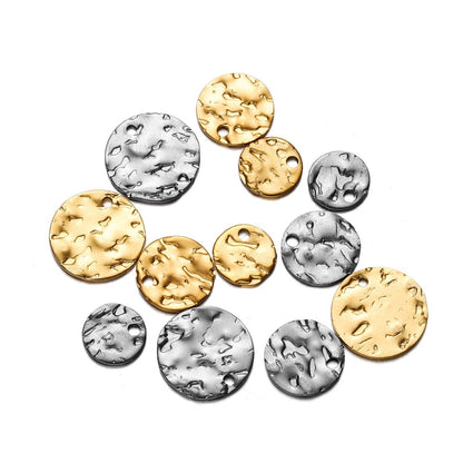 Stainless Steel Round Wrinkle Charms Pendant, 20-50pcs