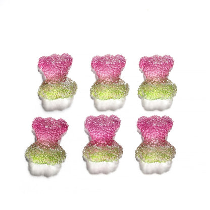 Frosted Cartoon Bear Pendants, 5pcs