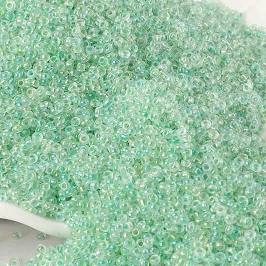 AB green seed Translucent Miyuki Delica seed beads, 2mm 12/0 preciosa japanese small glass beads, Iridescent Austria round beads, 1000pcs 