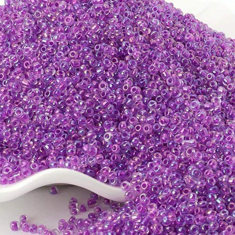 AB Purple Tiny Transparen japanese seed beads, 2mm 12/0  toho Miyuki Delica small glass beads, Austria round beads, Clear, 1000 pcs 