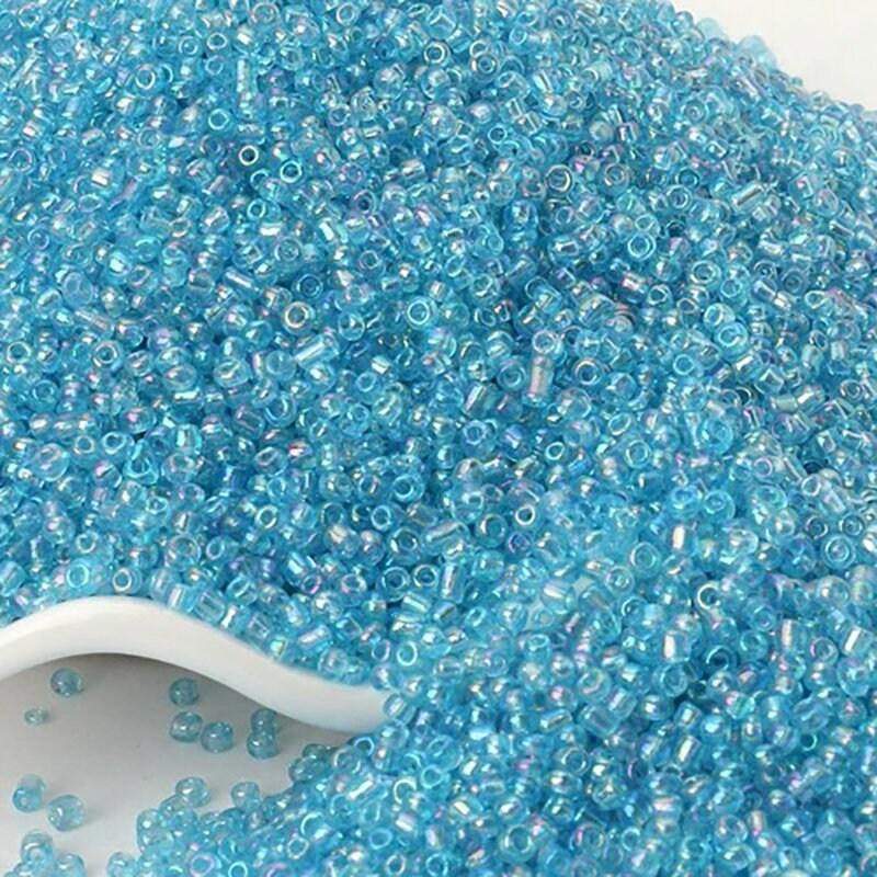 AB Sky Blue Toho Seed Beads, round assorted toho beads, 2mm delica beads,  japanese small glass Austria beads, 1000pcs 