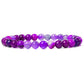 Purple stripe agate gemstone stretch bracelet,  6-12mm