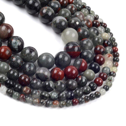 African Bloodstone Round Beads, size 6-12mm, 15.5'' inch strand 