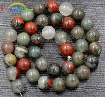 African Bloodstone Round Beads, size 6-12mm, 15.5'' inch strand 