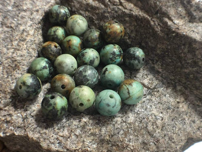 African Turquoise beads, Wholesale Gemstone Beads, Round Natural Stone Jewelry Beads, 4mm 6mm 8mm 10mm 12mm 5-200pcs 