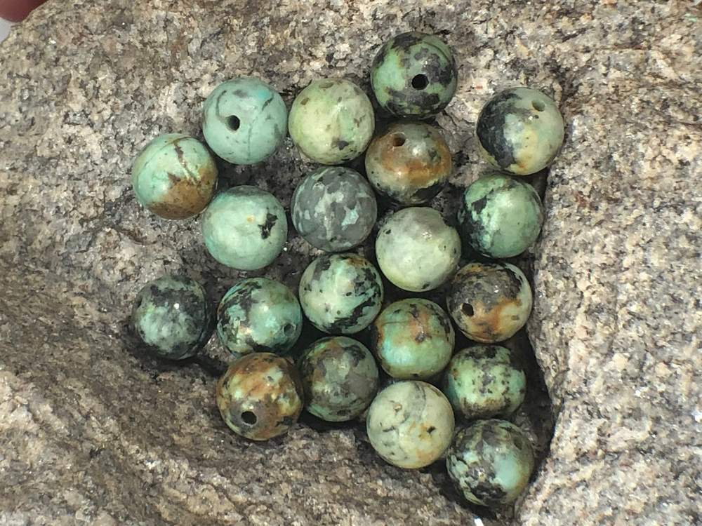 African Turquoise beads, Wholesale Gemstone Beads, Round Natural Stone Jewelry Beads, 4mm 6mm 8mm 10mm 12mm 5-200pcs 