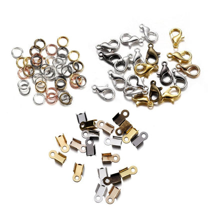 Alloy Lobster Clasp with Jump Rings, 80Pcs 