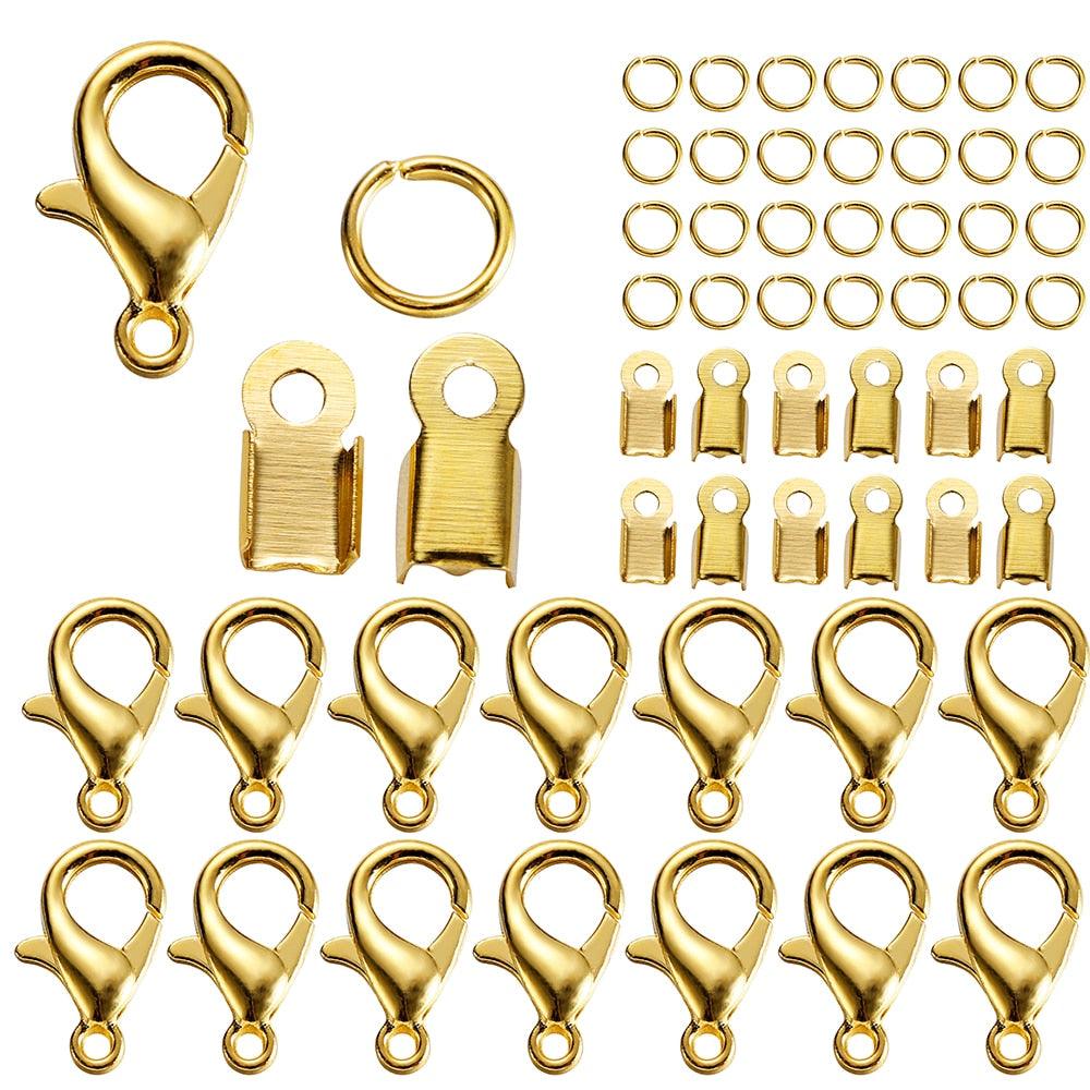 Alloy Lobster Clasp with Jump Rings, 80Pcs 