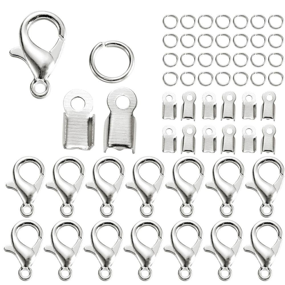 Alloy Lobster Clasp with Jump Rings, 80Pcs 