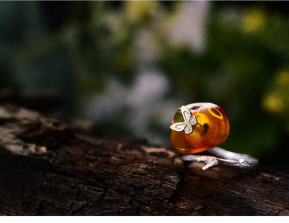 Amber Butterfly Ring 