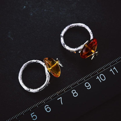 Amber Butterfly Ring 