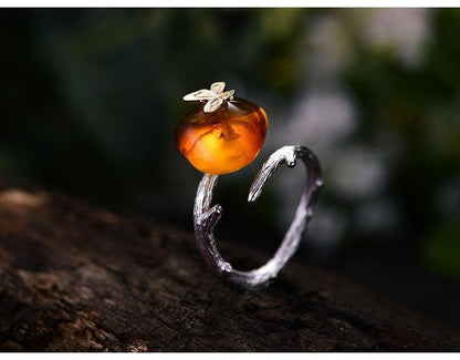 Amber Butterfly Ring 