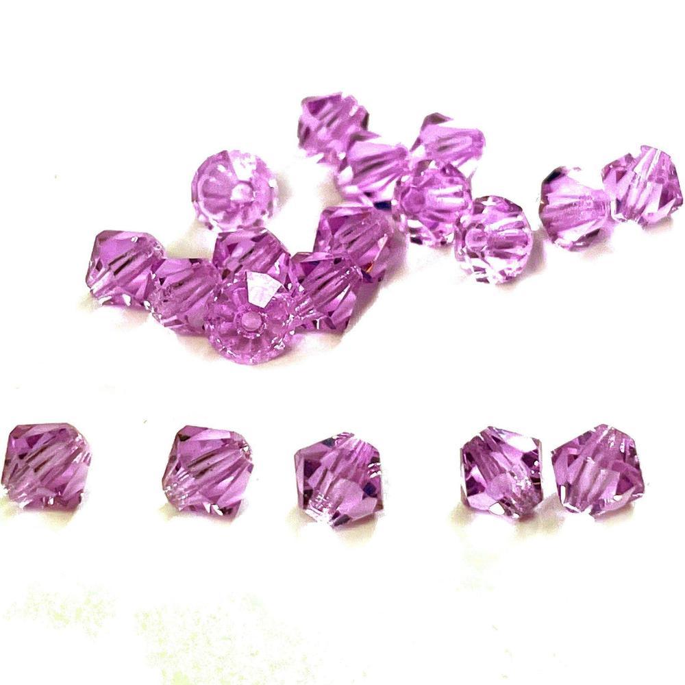 Amethyst Purple Czech Crystal Faceted Bicone beads, 3mm 4mm 5mm Acrylic Faceted Bicone beads, 100pcs,  for jewerly making and beading 