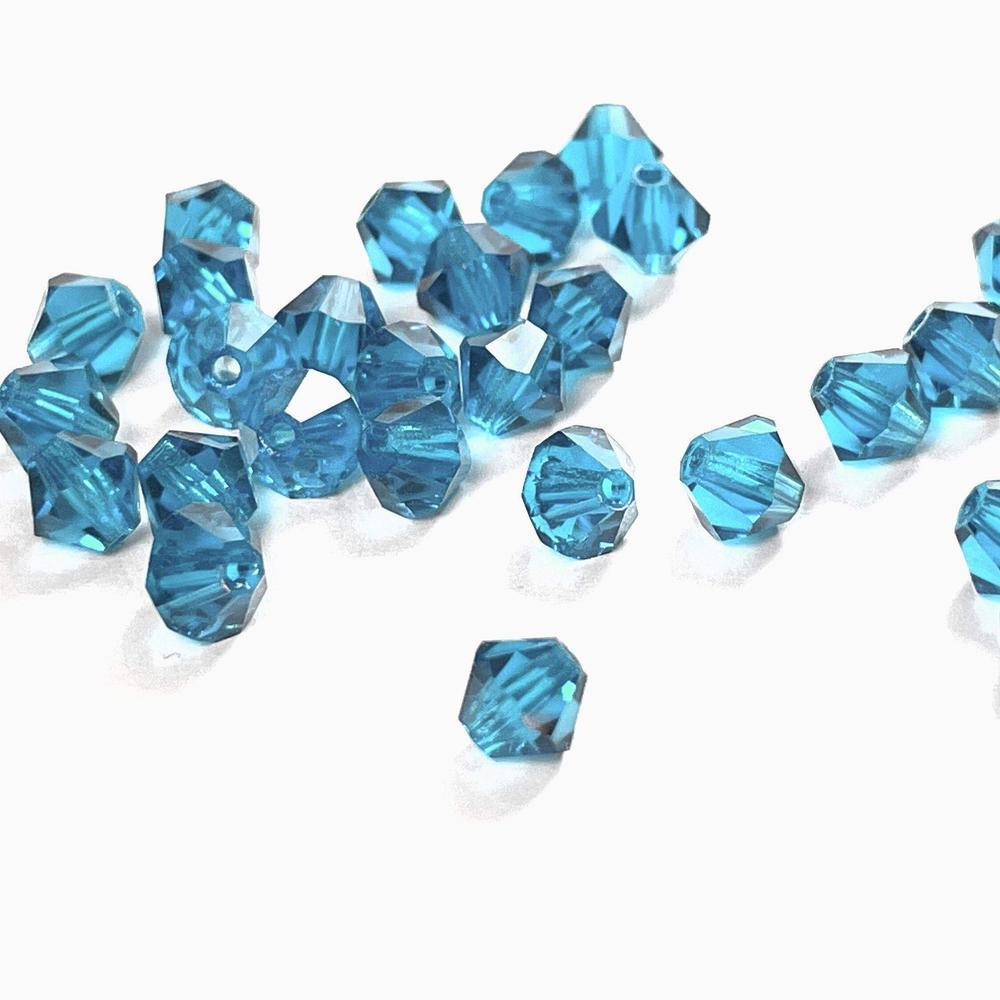 Aquamarine Blue Czech Crystal Faceted Bicone beads, 3mm 4mm Acrylic Faceted Bicone beads, 100pcs,  for jewerly making and beading 