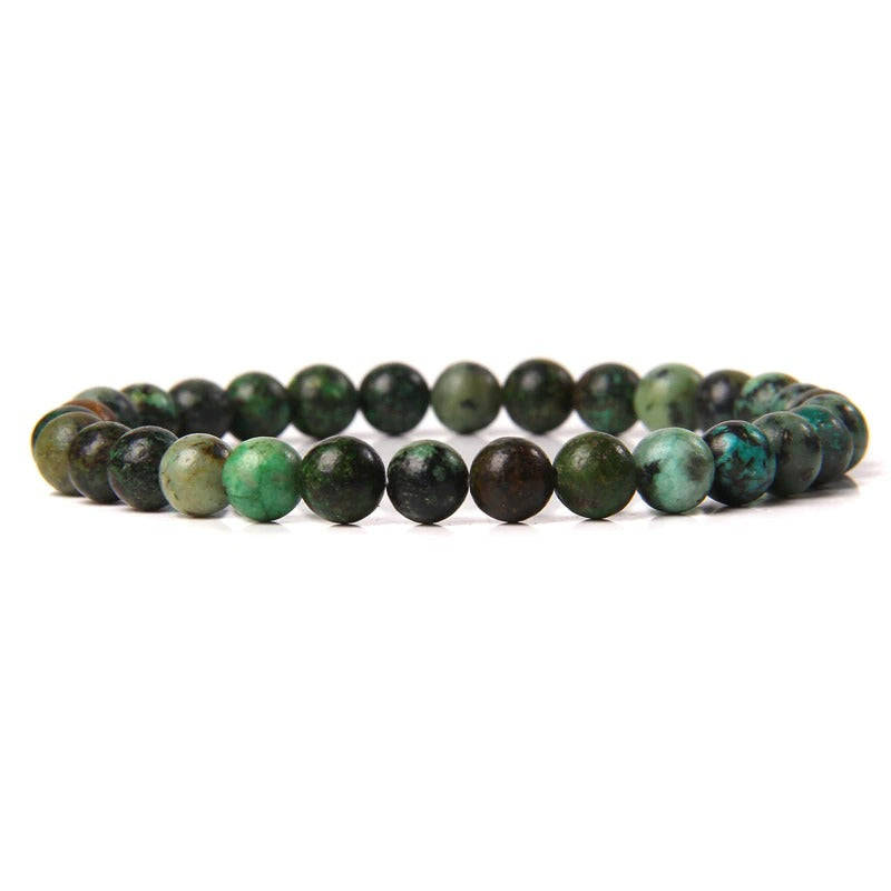 Bracelet extensible en pierres précieuses turquoise africaine, 4-12 mm