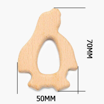 Baby Wooden Teethers beads, Natural Beech Wood, Animals Shape, Pacifier Newborn Toys Beads 