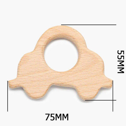 Baby Wooden Teethers beads, Natural Beech Wood, Animals Shape, Pacifier Newborn Toys Beads 