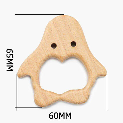 Baby Wooden Teethers beads, Natural Beech Wood, Animals Shape, Pacifier Newborn Toys Beads 