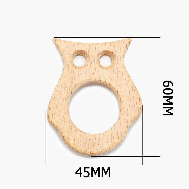Baby Wooden Teethers beads, Natural Beech Wood, Animals Shape, Pacifier Newborn Toys Beads 