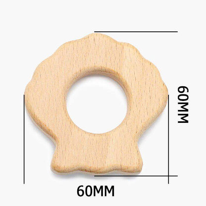 Baby Wooden Teethers beads, Natural Beech Wood, Animals Shape, Pacifier Newborn Toys Beads 