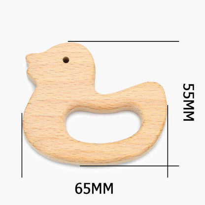 Baby Wooden Teethers beads, Natural Beech Wood, Animals Shape, Pacifier Newborn Toys Beads 