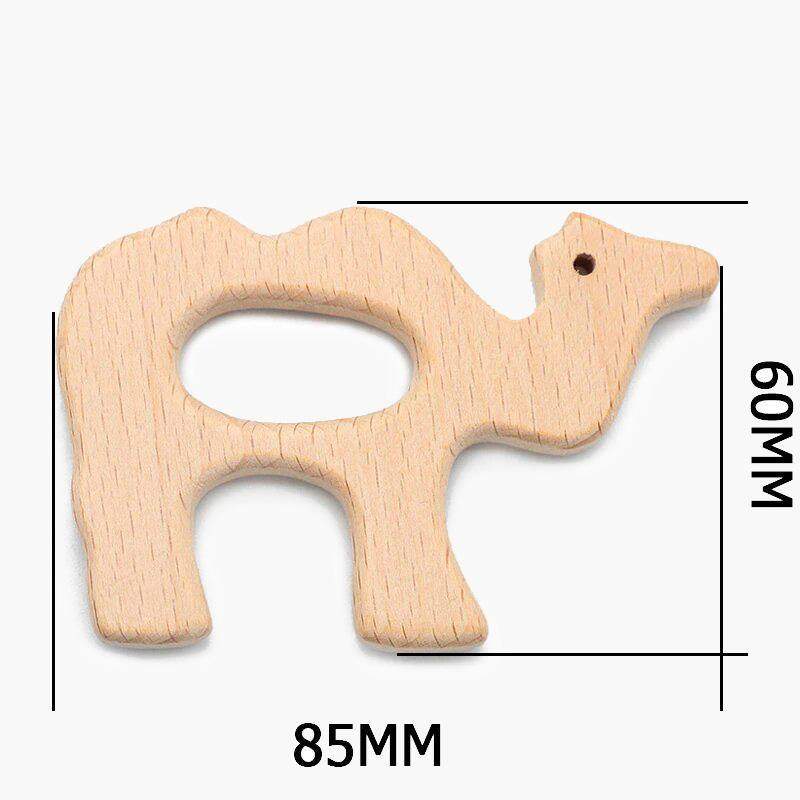 Baby Wooden Teethers beads, Natural Beech Wood, Animals Shape, Pacifier Newborn Toys Beads 