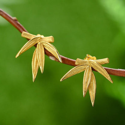 Bamboo Leaves Stud Earring 