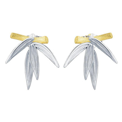 Bamboo Leaves Stud Earring 