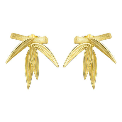 Bamboo Leaves Stud Earring 