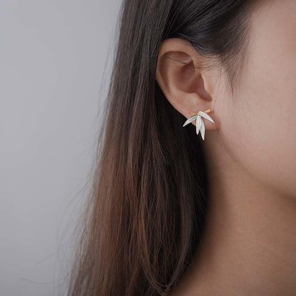 Bamboo Leaves Stud Earring 