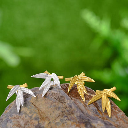 Bamboo Leaves Stud Earring 