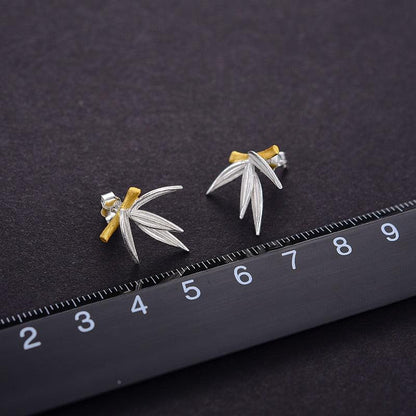 Bamboo Leaves Stud Earring 