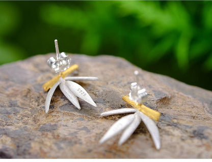 Bamboo Leaves Stud Earring 