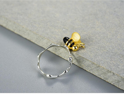 Bee and Dripping Honey Ring 