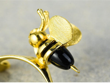 Bee and Dripping Honey Ring 