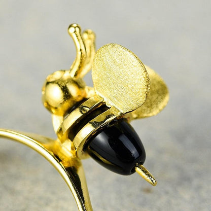 Bee and Dripping Honey Ring 