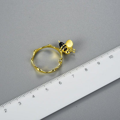 Bee and Dripping Honey Ring 