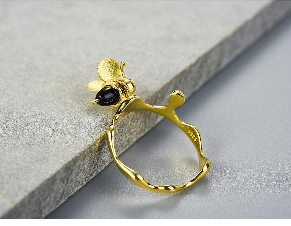 Bee and Dripping Honey Ring 