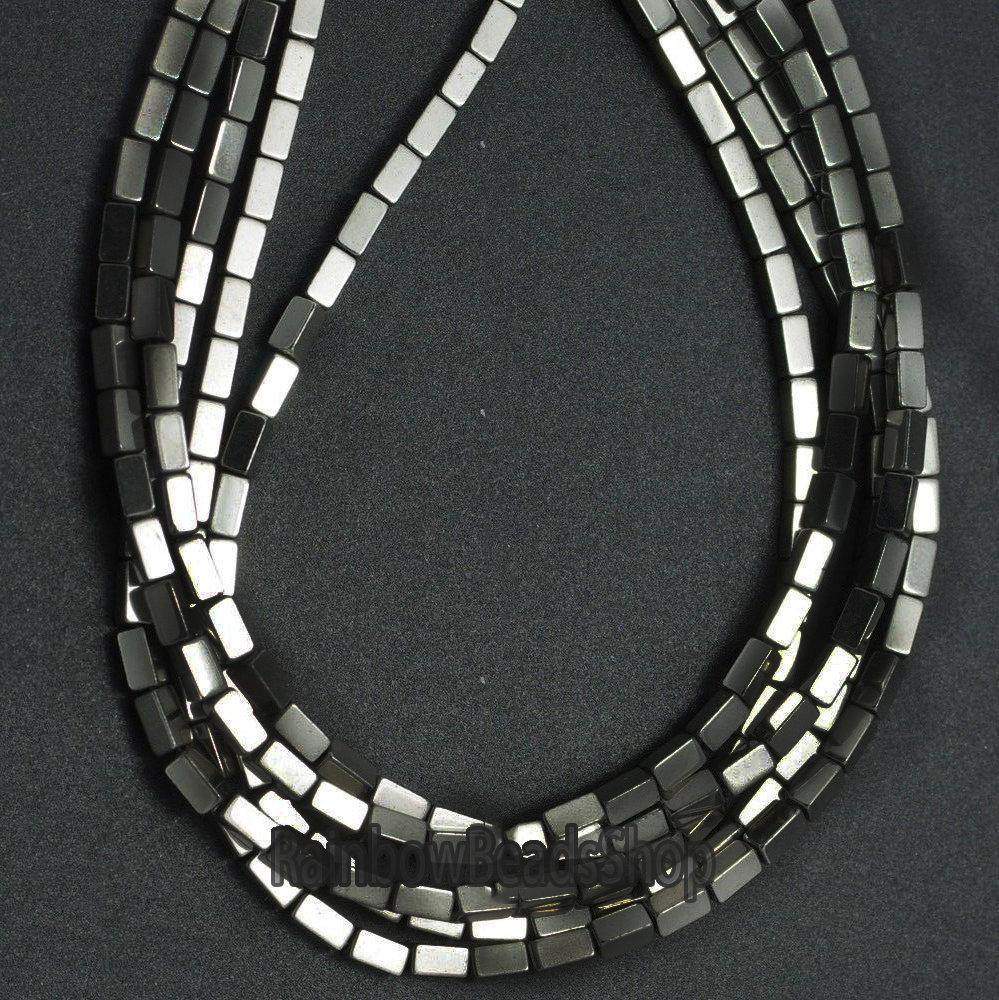 Black hematite rectangle bead 2x4mm, 16'' inch. strand 