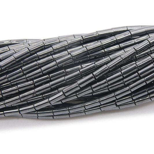 Black Tube Hematite Beads, 2x4mm 1x3mm, 16'' inch strand 