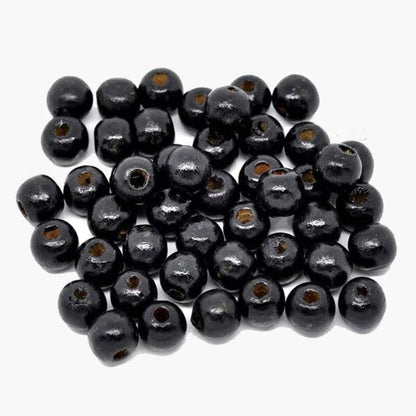 Black wood beads natural loose spacer round, 4-16mm 