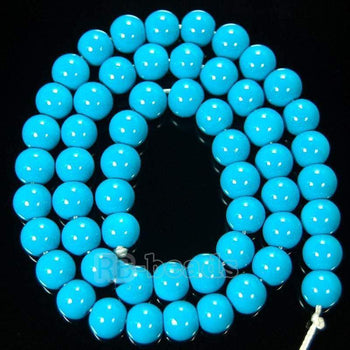 Blue Coated Czech Glass Pearl Smooth Round Beads, 4-16mm 