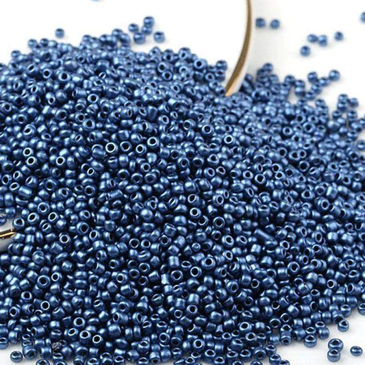 Blue japanese seed beads, glass Austria Miyuki Delica round small beads, 1000pcs, 2mm 12/0 