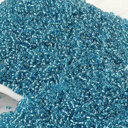 Blue Lined Tiny Miyuki Delica seed beads, 2mm 12/0  japanese preciosa rocaille beads round small glass, 1000pcs 