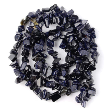 Blue Sand Chip Beads, Polished Stone 5~8mm 34 Inc per strand 
