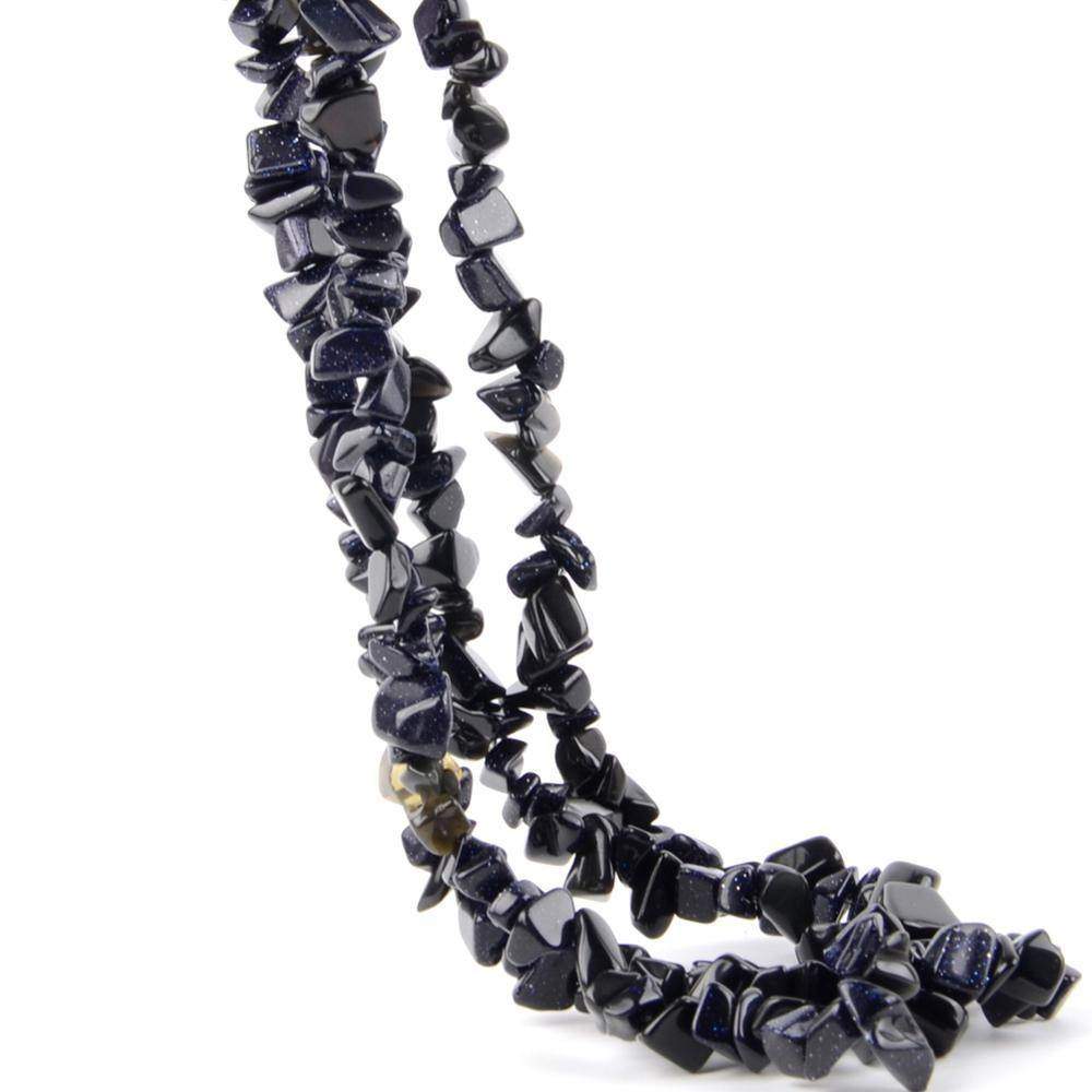 Blue Sand Chip Beads, Polished Stone 5~8mm 34 Inc per strand 